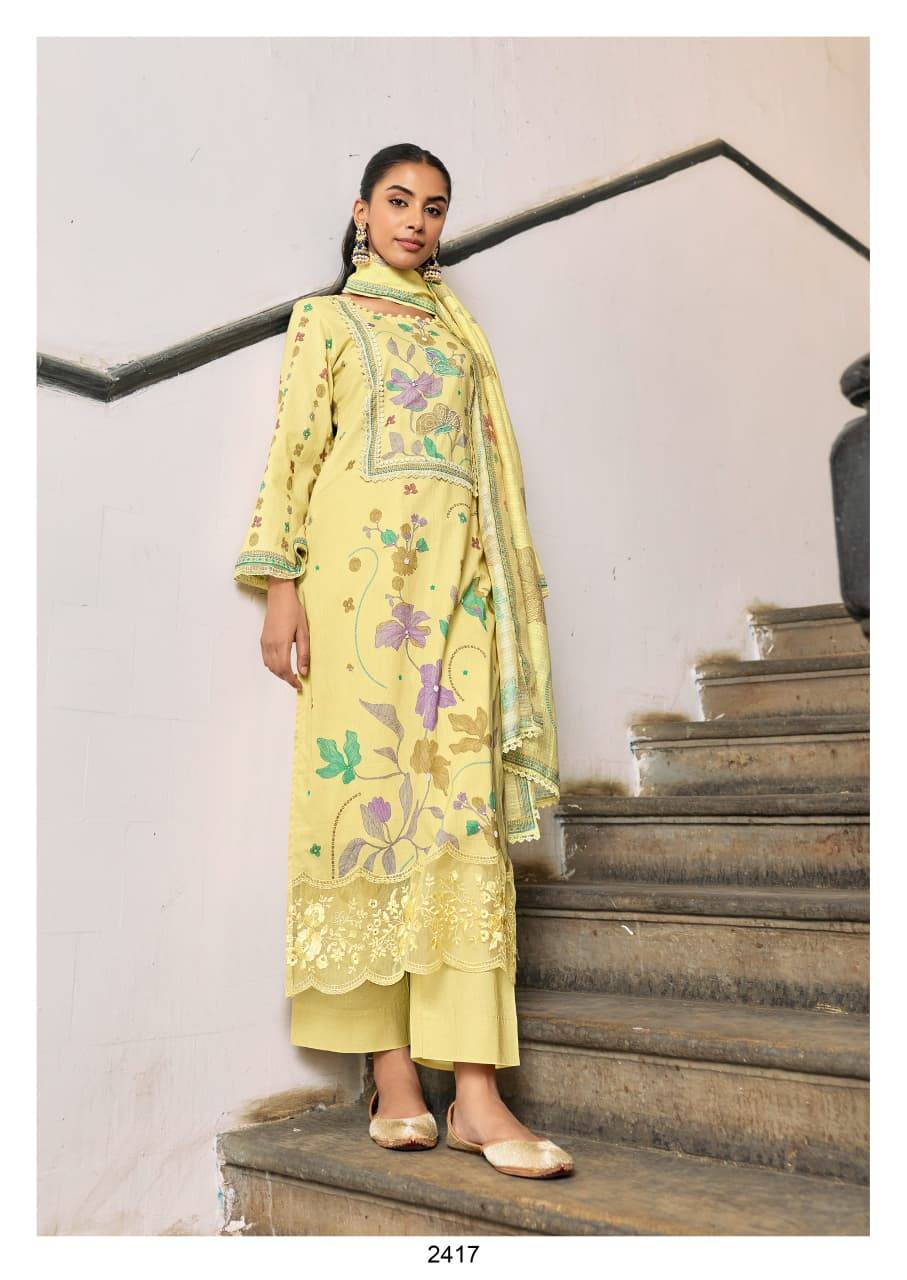 Daalan vol-93 By Kimora suit 2415 To 2418 Series Stylish Beautiful Colourful PURE MUSLIN Dresses At Wholesale Price